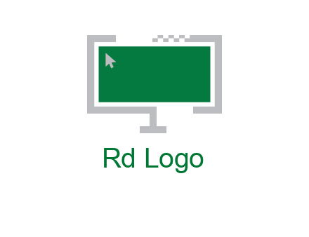 abstract monitor screen with mouse pointer icon