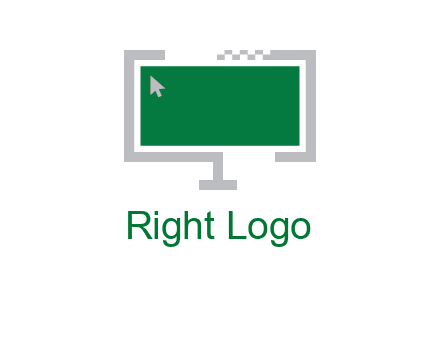 abstract monitor screen with mouse pointer icon