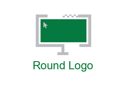 abstract monitor screen with mouse pointer icon