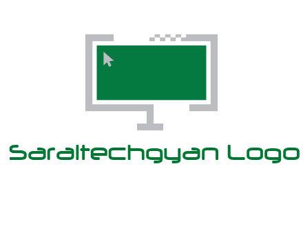 abstract monitor screen with mouse pointer icon