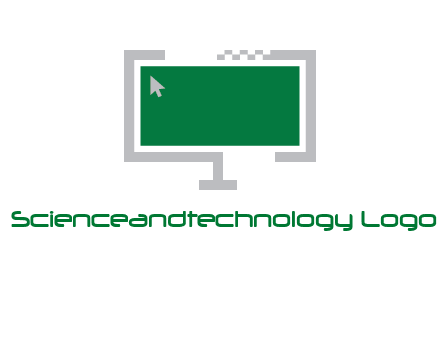 abstract monitor screen with mouse pointer icon