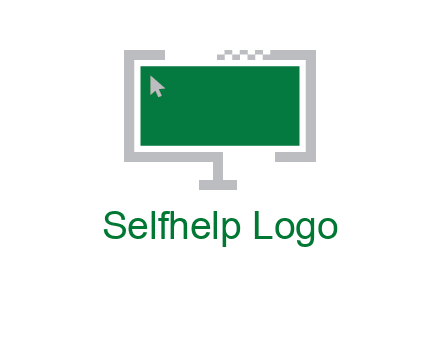 abstract monitor screen with mouse pointer icon
