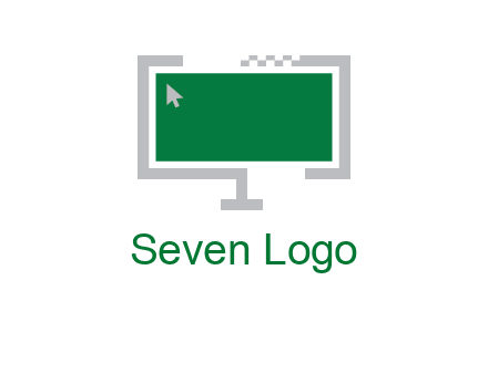 abstract monitor screen with mouse pointer icon