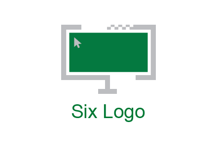 abstract monitor screen with mouse pointer icon