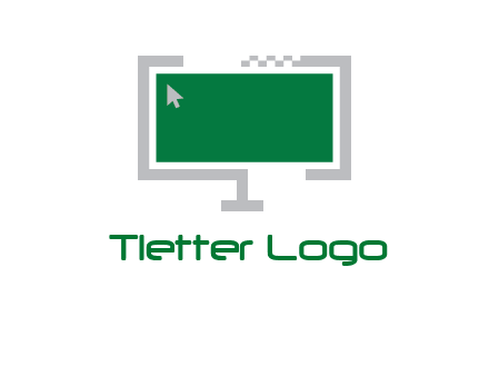 abstract monitor screen with mouse pointer icon