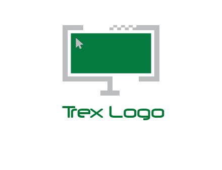 abstract monitor screen with mouse pointer icon