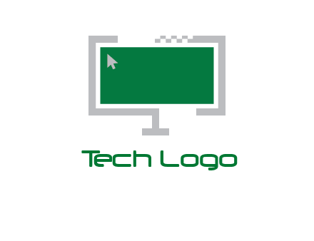 abstract monitor screen with mouse pointer icon