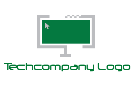 abstract monitor screen with mouse pointer icon