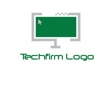 abstract monitor screen with mouse pointer icon