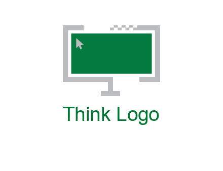 abstract monitor screen with mouse pointer icon