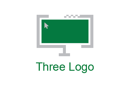 abstract monitor screen with mouse pointer icon