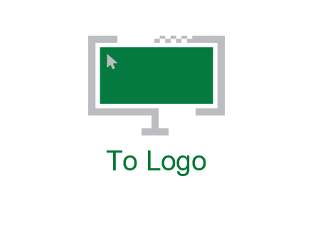 abstract monitor screen with mouse pointer icon