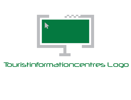 abstract monitor screen with mouse pointer icon