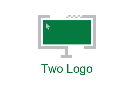 abstract monitor screen with mouse pointer icon