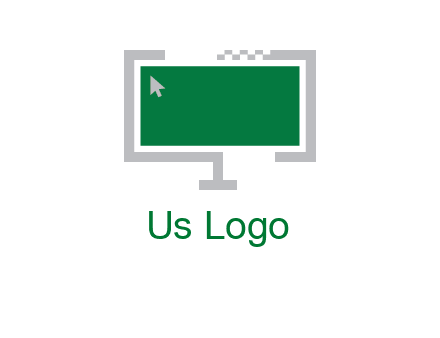 abstract monitor screen with mouse pointer icon