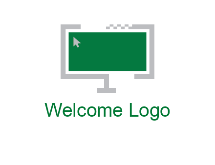 abstract monitor screen with mouse pointer icon
