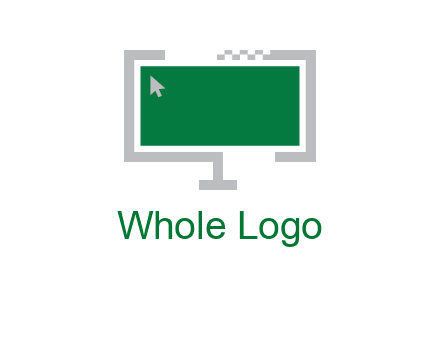 abstract monitor screen with mouse pointer icon