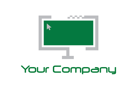 abstract monitor screen with mouse pointer icon