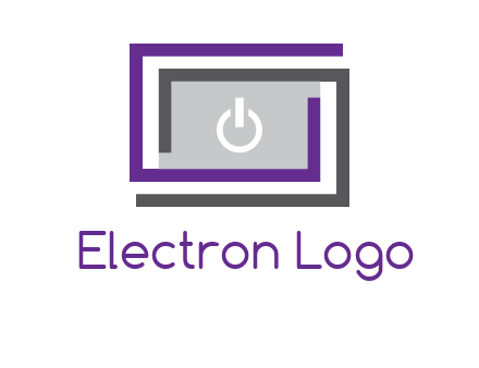 power button inside abstract monitor logo