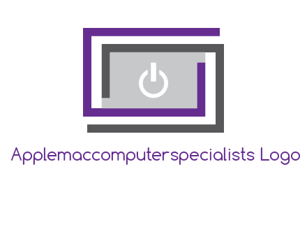 power button inside abstract monitor logo