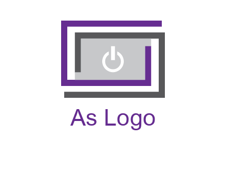 power button inside abstract monitor logo