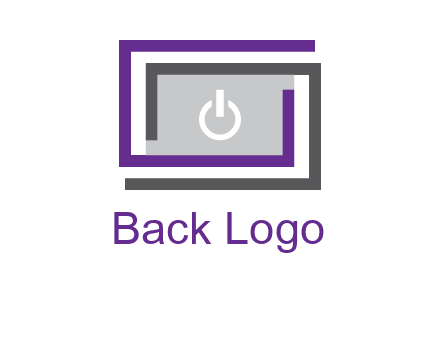 power button inside abstract monitor logo
