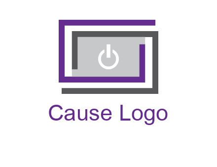 power button inside abstract monitor logo