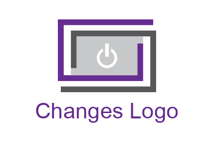 power button inside abstract monitor logo
