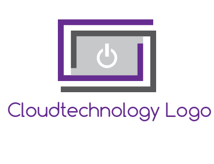 power button inside abstract monitor logo
