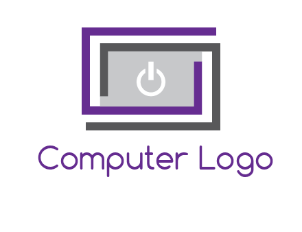power button inside abstract monitor logo
