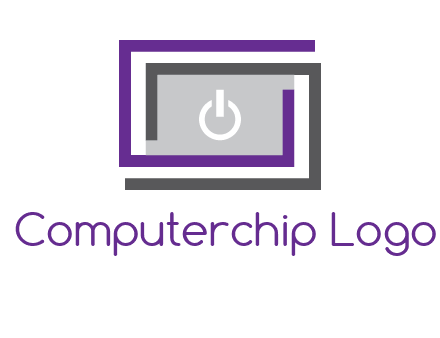 power button inside abstract monitor logo