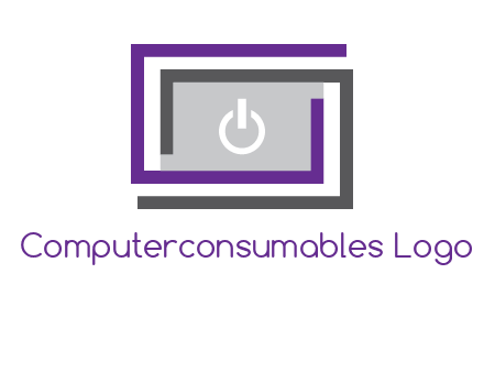 power button inside abstract monitor logo