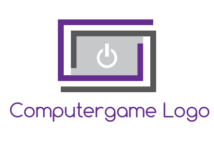 power button inside abstract monitor logo
