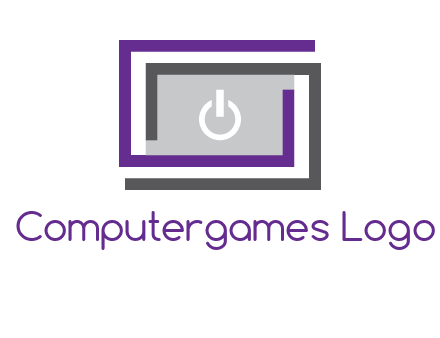 power button inside abstract monitor logo
