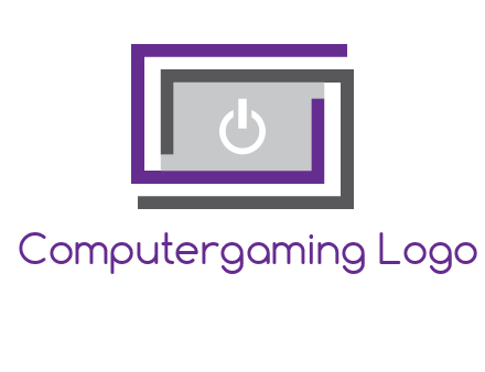 power button inside abstract monitor logo
