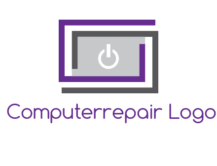power button inside abstract monitor logo