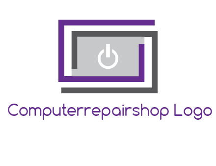 power button inside abstract monitor logo