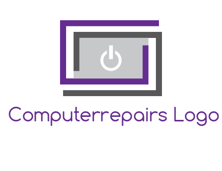 power button inside abstract monitor logo