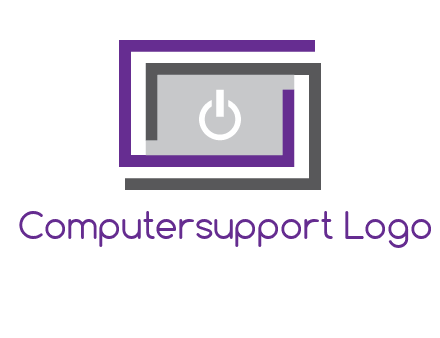 power button inside abstract monitor logo