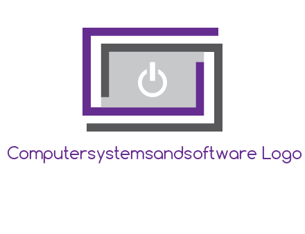 power button inside abstract monitor logo