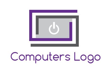power button inside abstract monitor logo