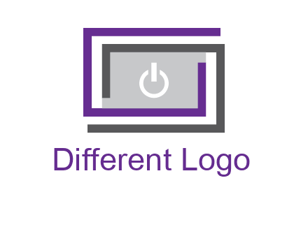 power button inside abstract monitor logo