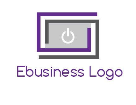 power button inside abstract monitor logo