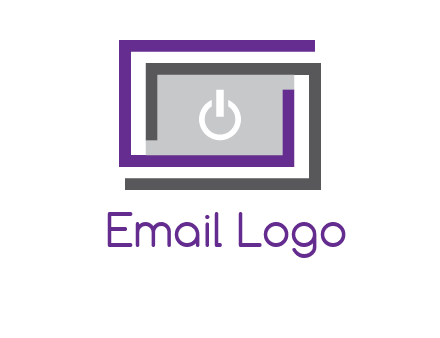 power button inside abstract monitor logo