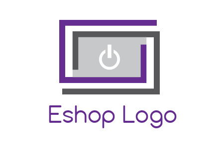 power button inside abstract monitor logo