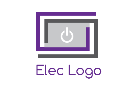 power button inside abstract monitor logo