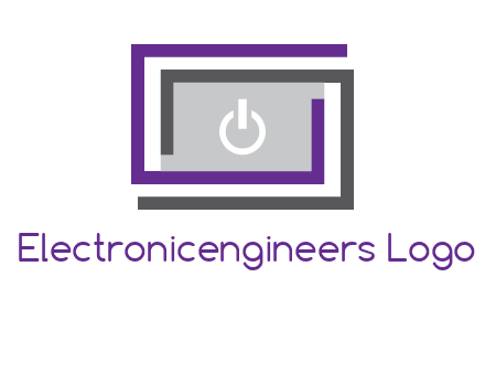 power button inside abstract monitor logo