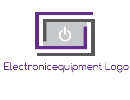 power button inside abstract monitor logo