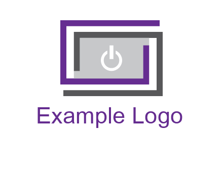 power button inside abstract monitor logo