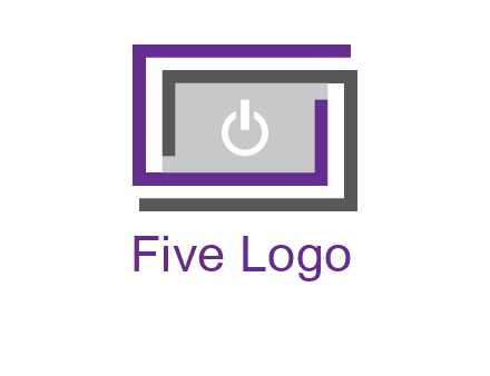 power button inside abstract monitor logo
